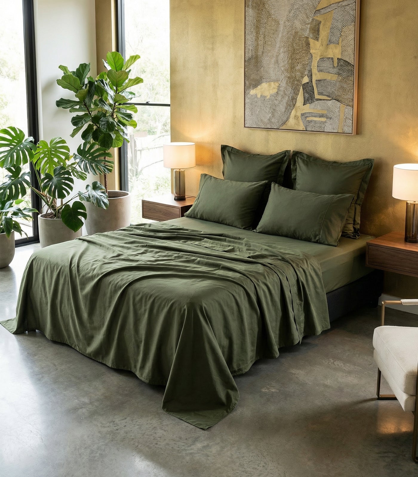 Sateen Luxe Sheet Set - Moss