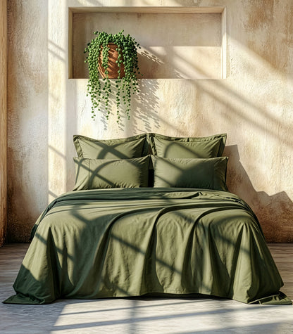 Sateen Luxe Sheet Set - Moss