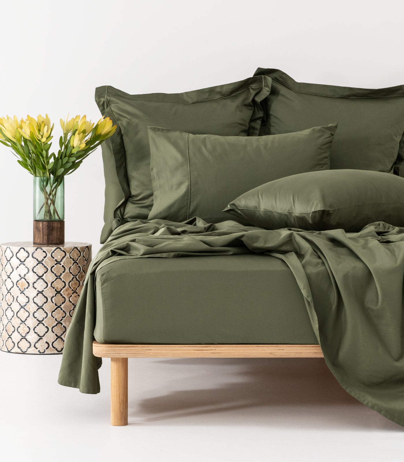 Sateen Luxe Sheet Set - Moss
