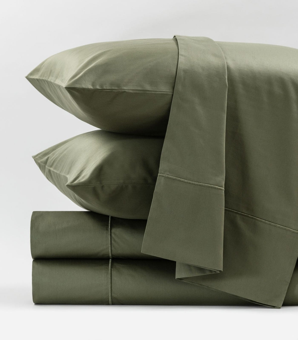 Organic Cotton Sateen Sheet Set - Luxe - Moss