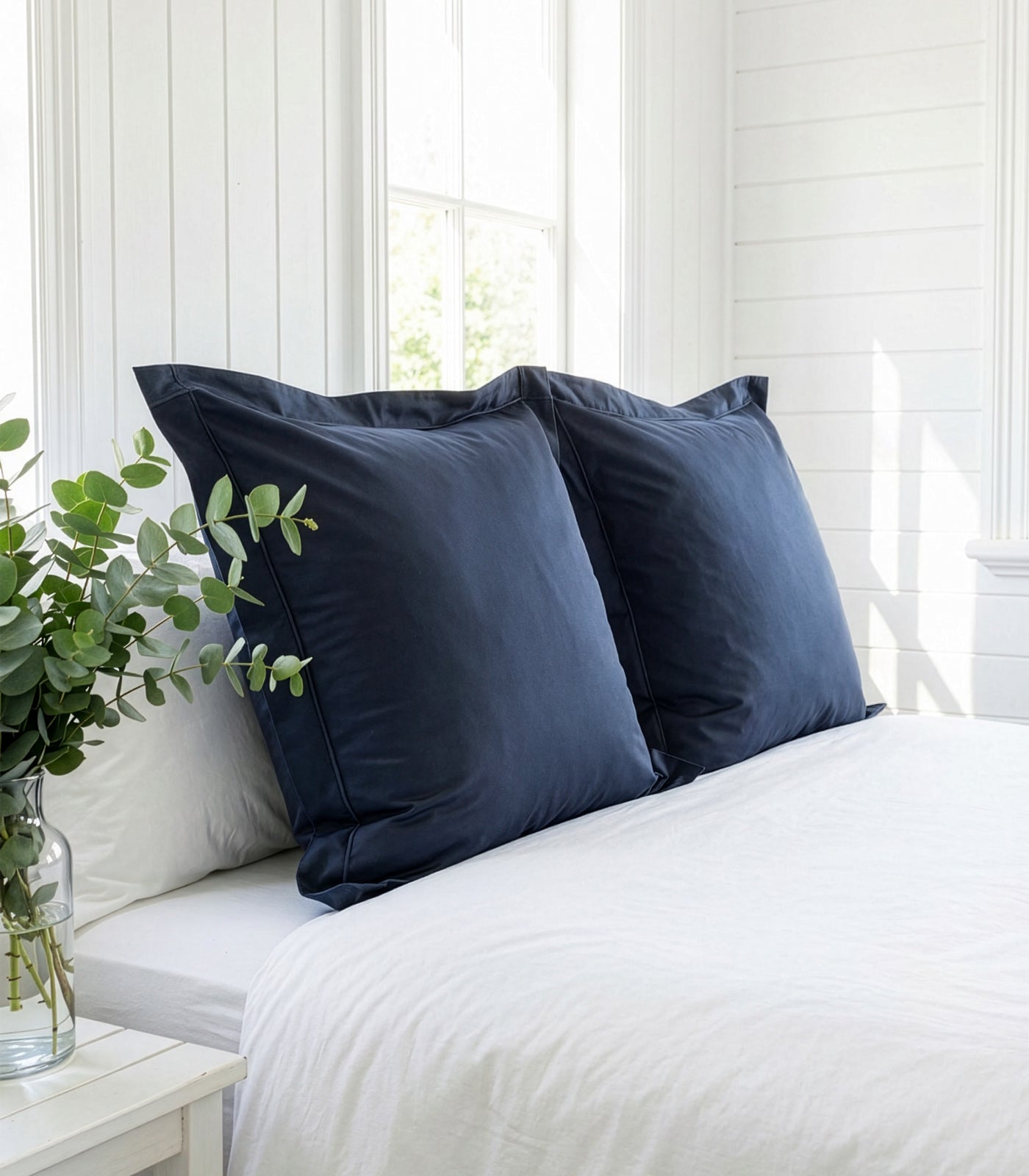European Sateen Luxe Pillow Cases - Navy