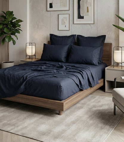 Sateen Luxe Sheet Set - Navy
