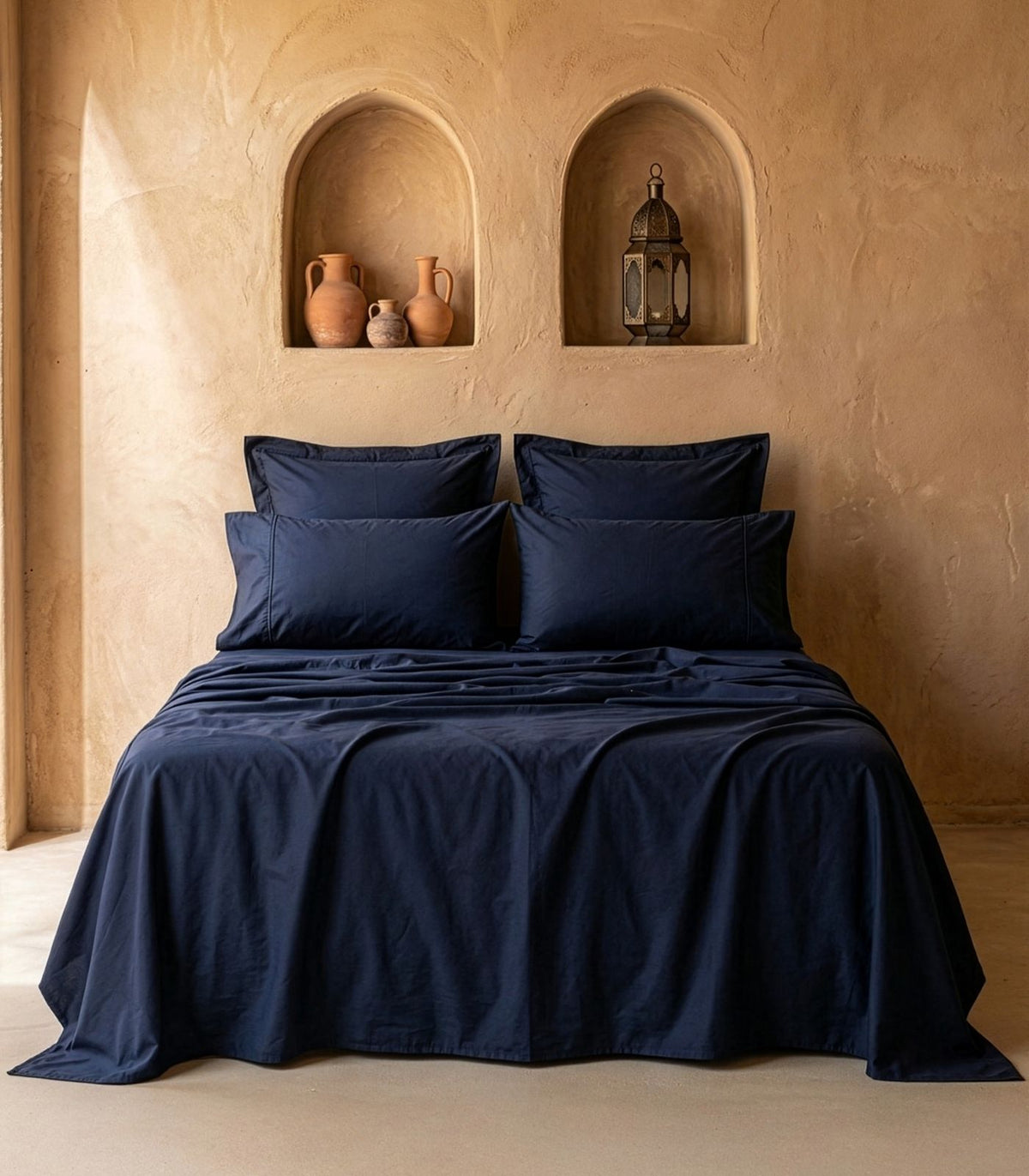 Organic Cotton Sateen Sheet Set - Luxe - Navy