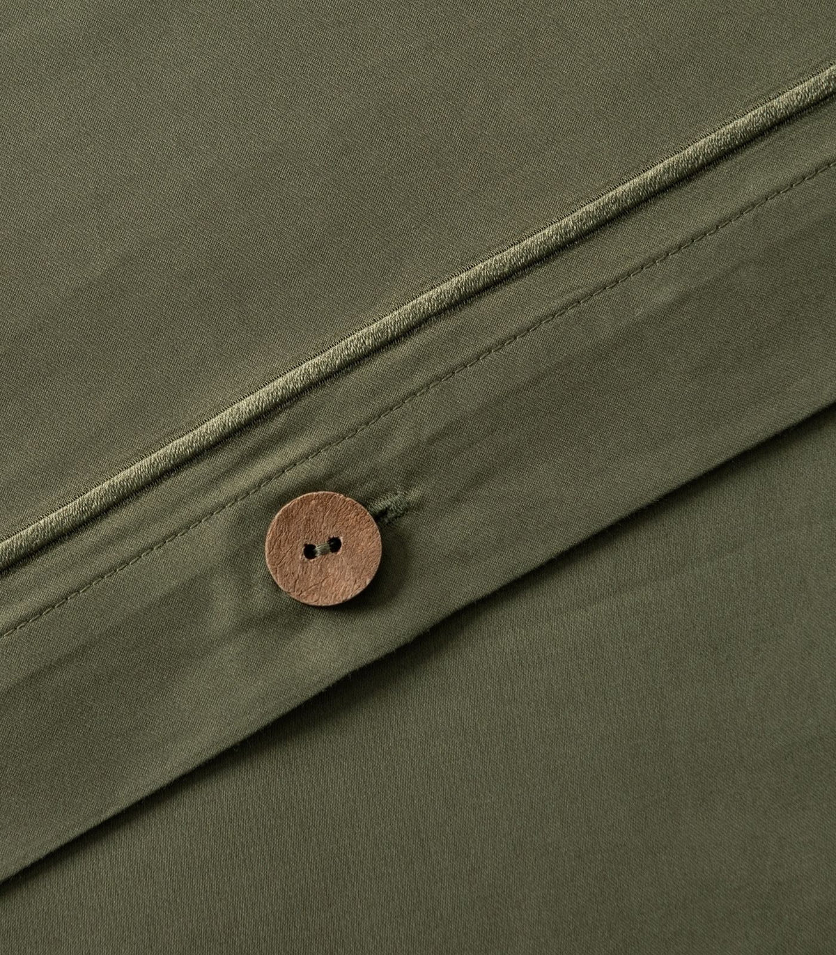 Organic Cotton Sateen Quilt Cover Set - Luxe - Moss