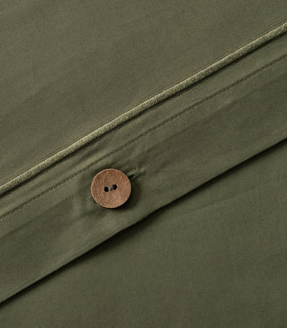 Organic Cotton Sateen Quilt Cover Set - Luxe - Moss
