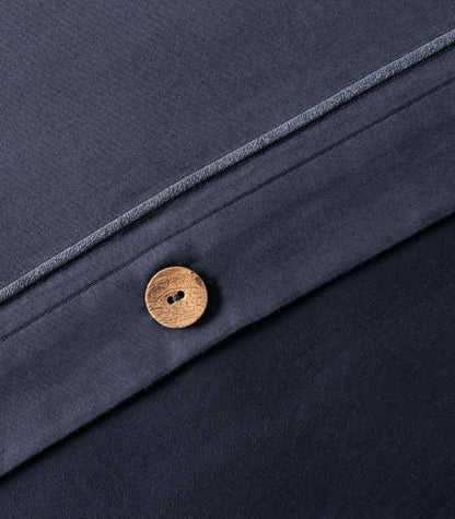 Organic Cotton Sateen Quilt Cover Set - Luxe - Navy