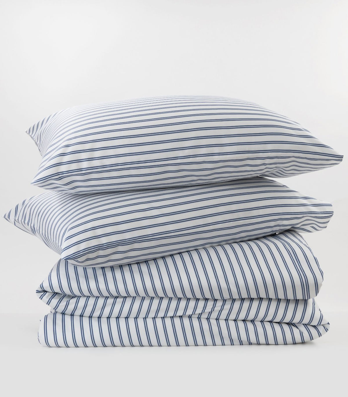 Organic Cotton Sateen Quilt Cover Set - Luxe - Limited Edition - Tandem Stripe Storm