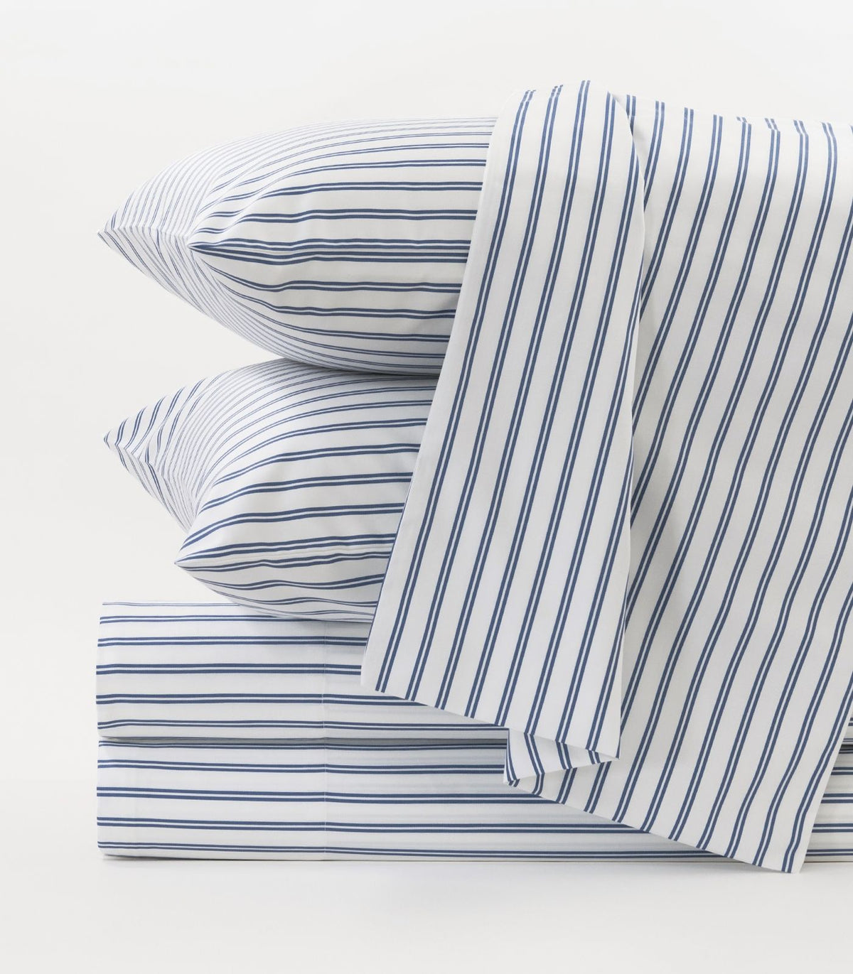 Organic Cotton Sateen Sheet Set - Luxe - Limited Edition - Tandem Stripe Storm