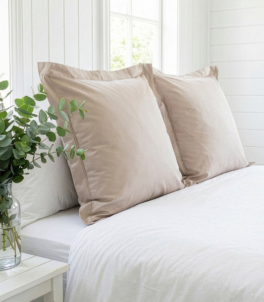 European Sateen Luxe Pillow Cases - Taupe
