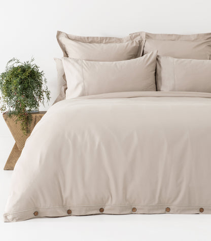 Sateen Luxe Quilt Cover Set - Taupe