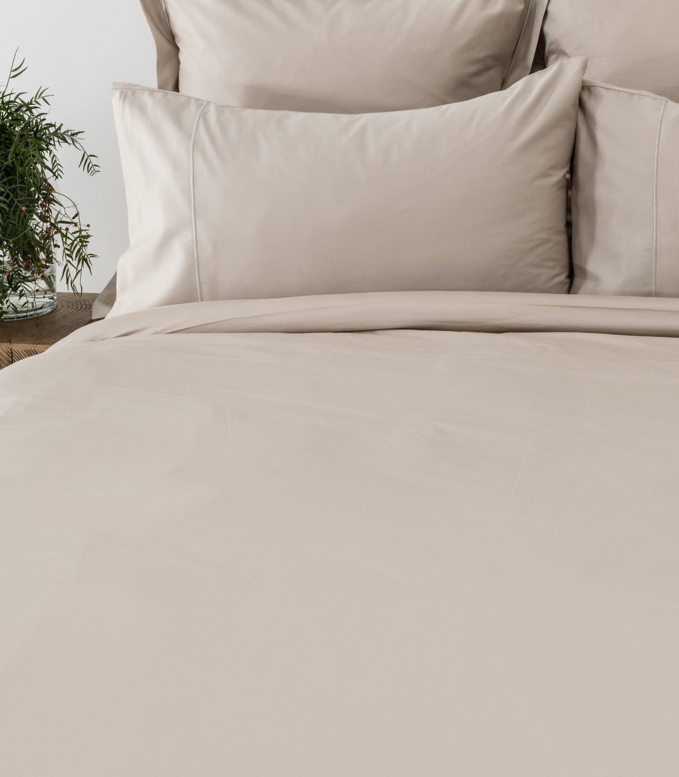 Sateen Luxe Quilt Cover Set - Taupe