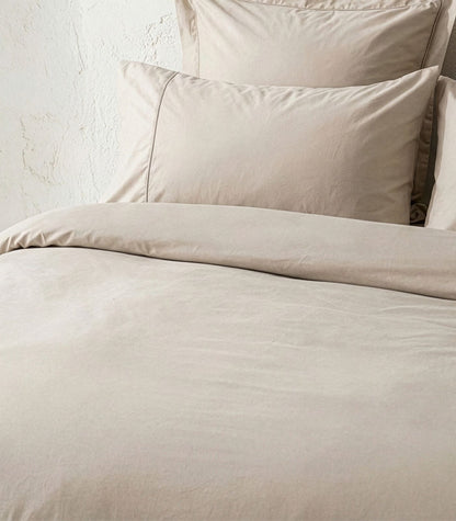 Organic Cotton Sateen Quilt Cover Set - Luxe - Taupe
