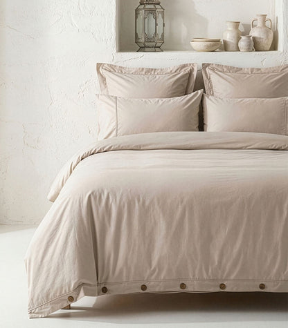 Organic Cotton Sateen Quilt Cover Set - Luxe - Taupe