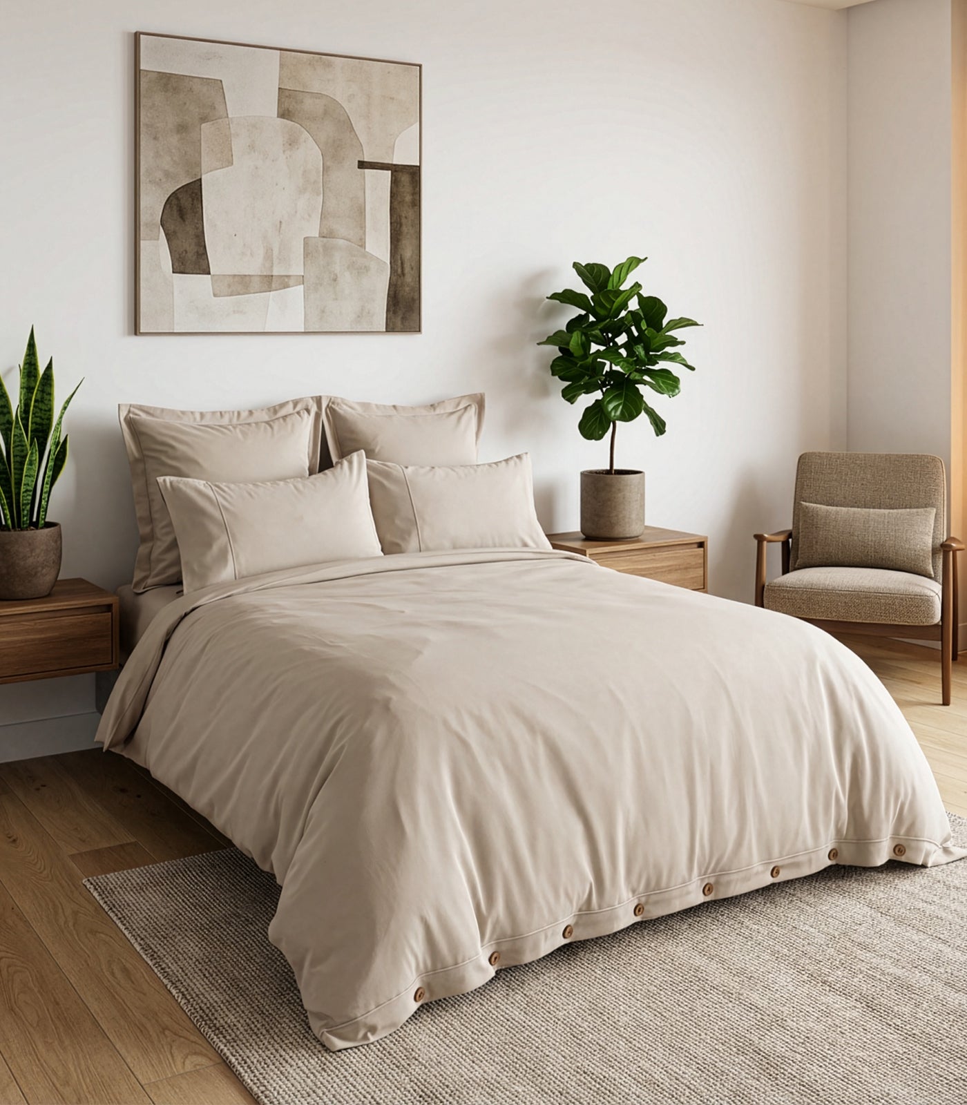 Sateen Luxe Quilt Cover Set - Taupe