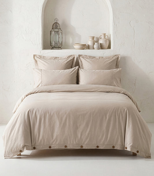 Sateen Luxe Quilt Cover Set - Taupe