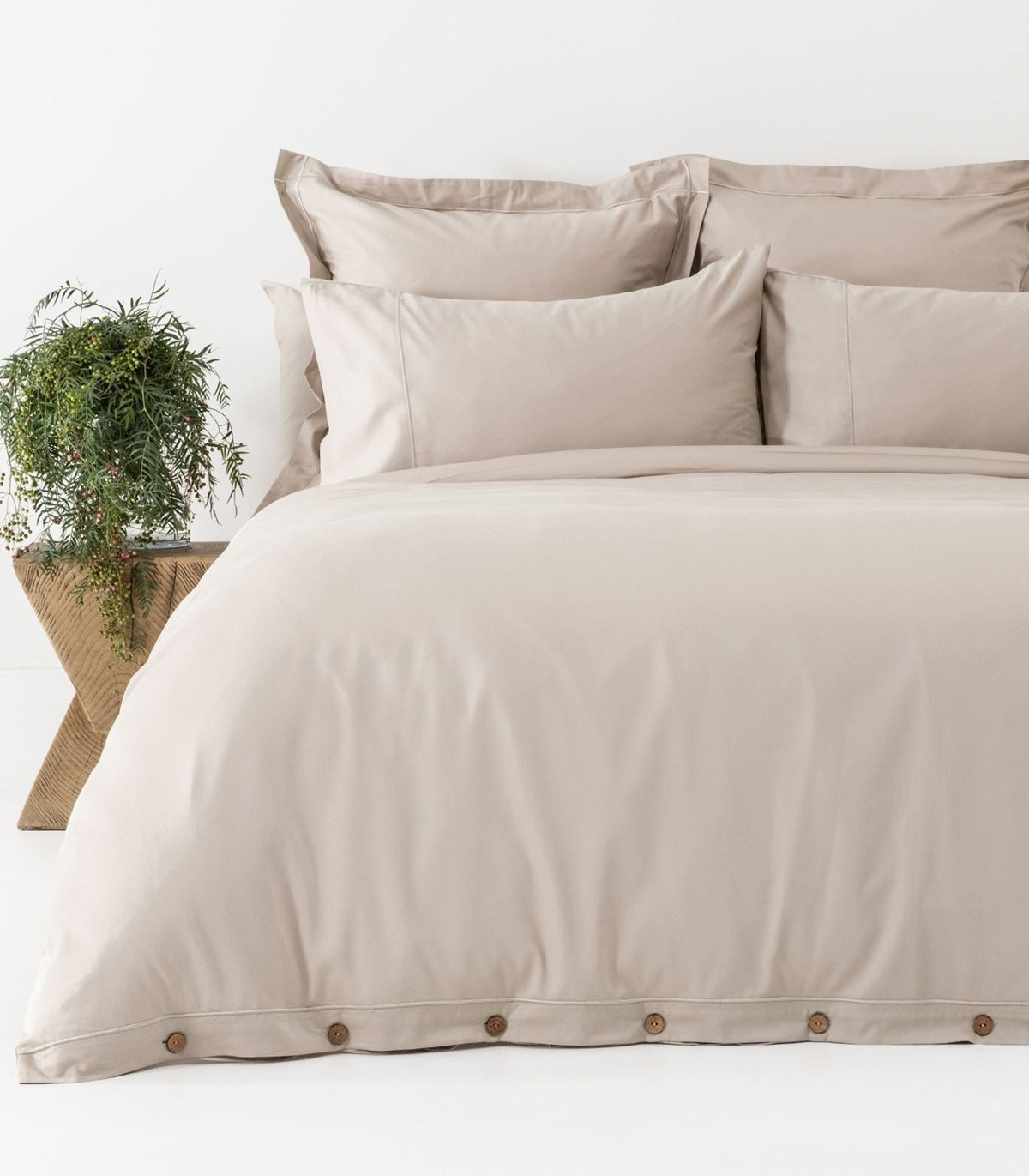 Organic Cotton Sateen Quilt Cover Set - Luxe - Taupe