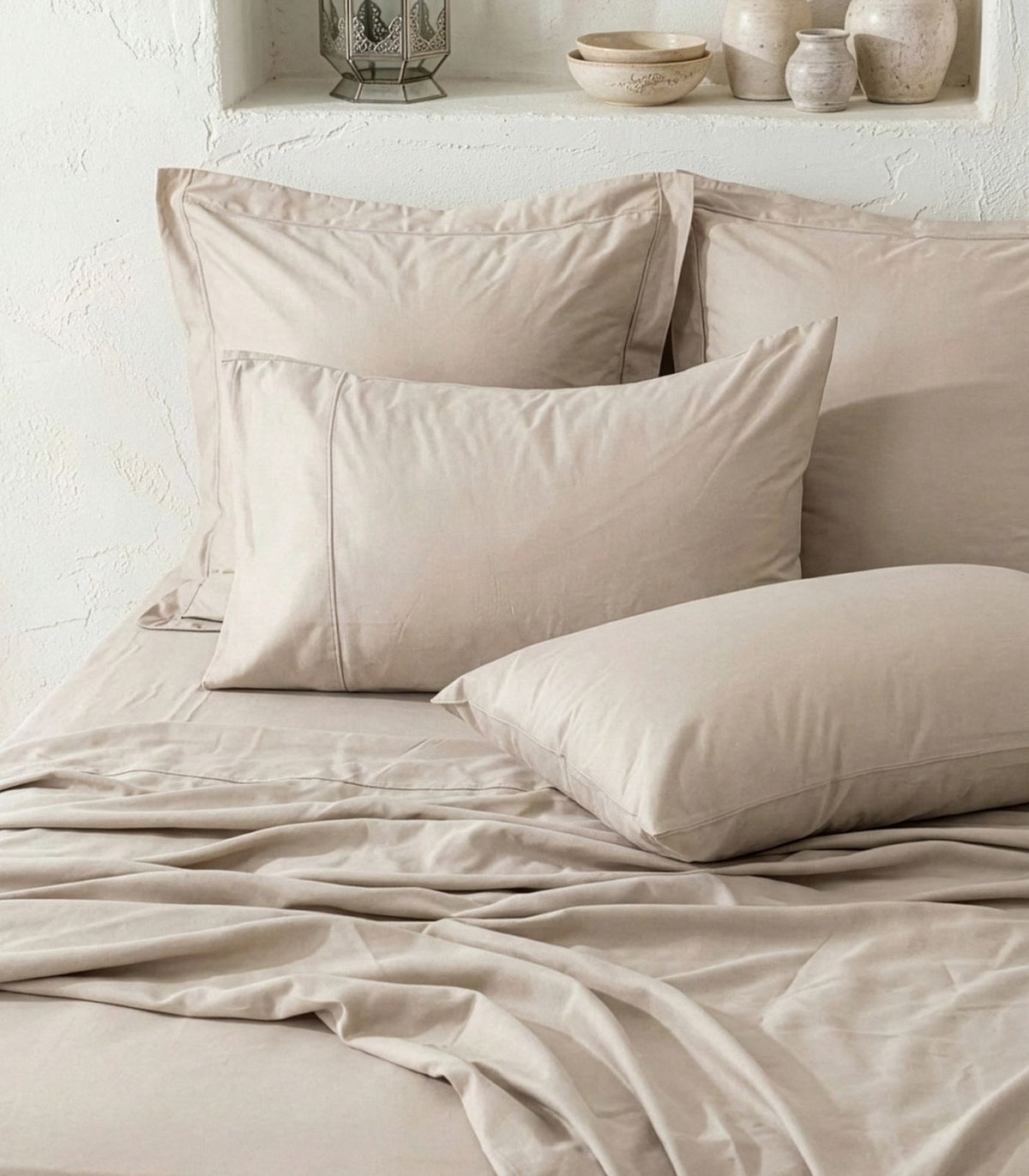 Organic Cotton Sateen Sheet Set - Luxe - Taupe