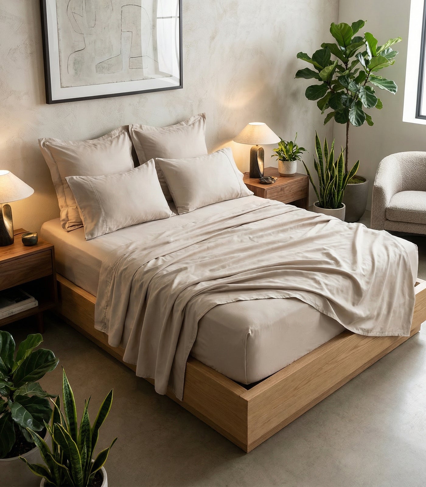 Sateen Luxe Sheet Set - Taupe