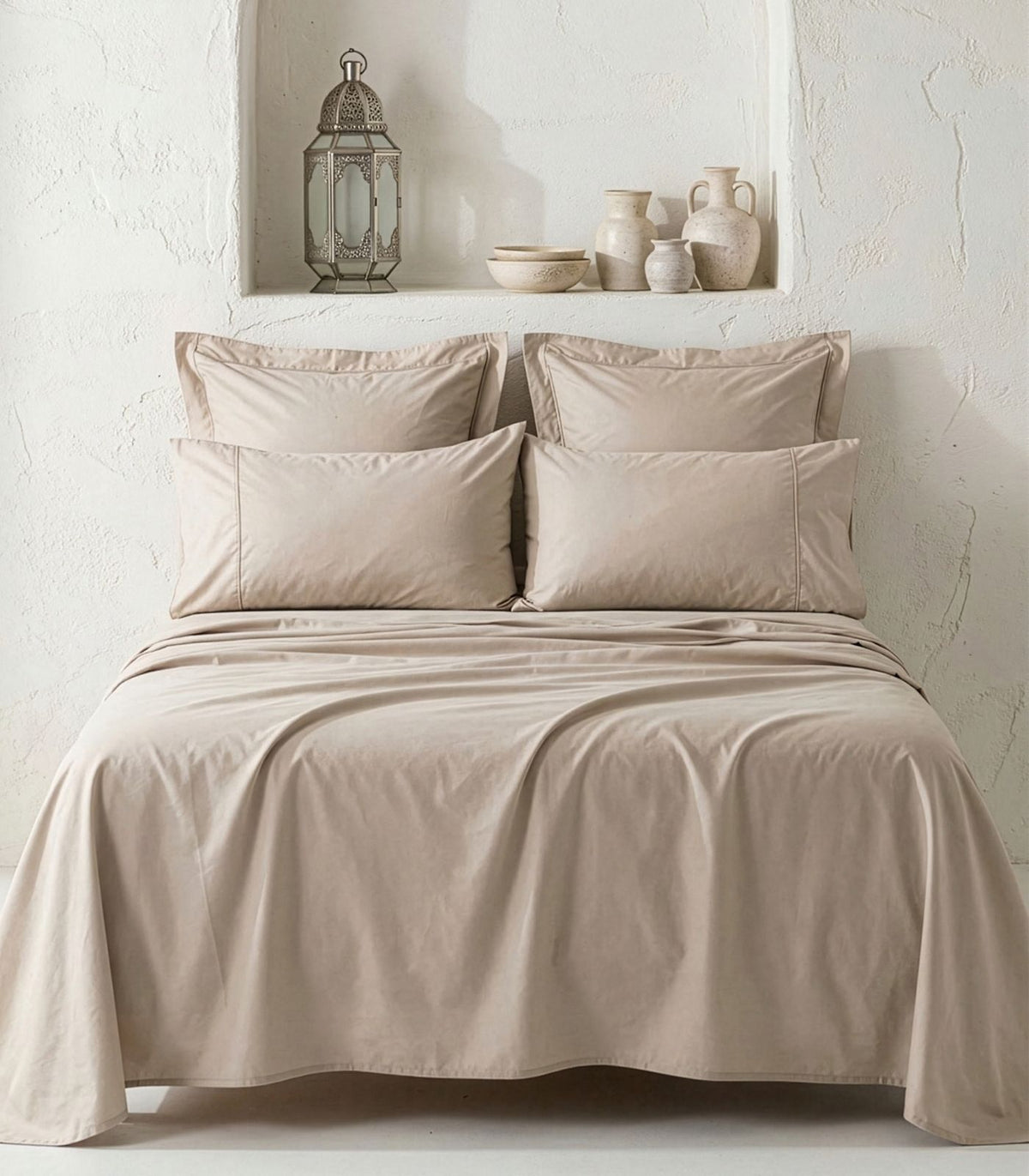 Organic Cotton Sateen Sheet Set - Luxe - Taupe
