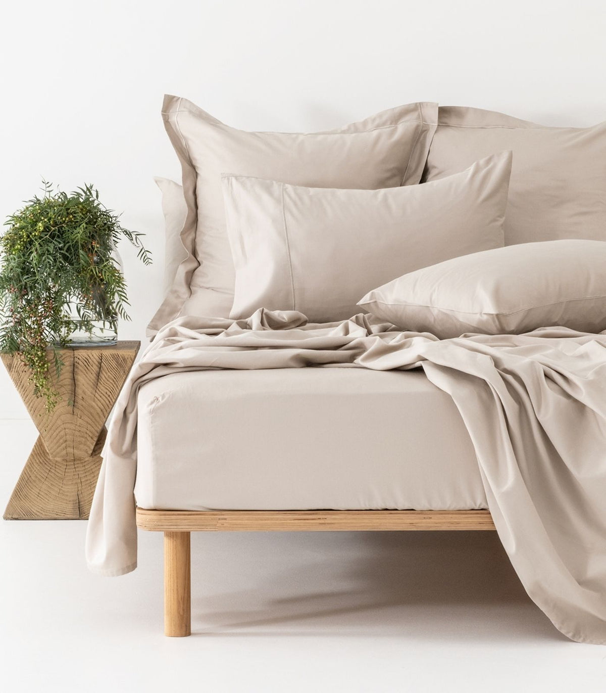 Organic Cotton Sateen Sheet Set - Luxe - Taupe