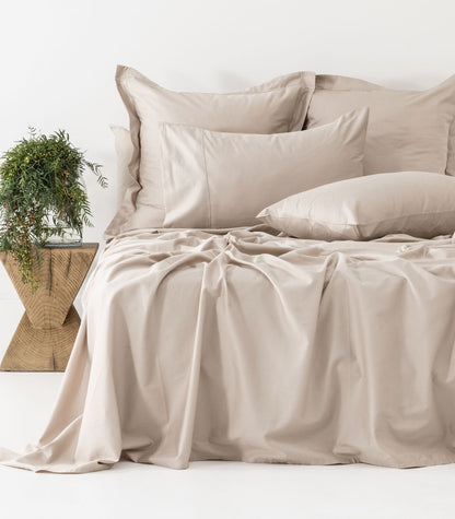 Organic Cotton Sateen Sheet Set - Luxe - Taupe