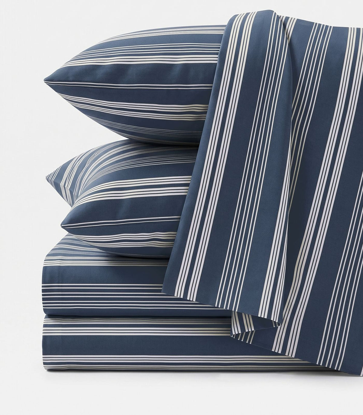Organic Cotton Sateen Sheet Set - Luxe - Limited Edition - Blue Triple Stripe