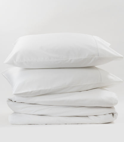 Sateen Luxe Quilt Cover Set - White