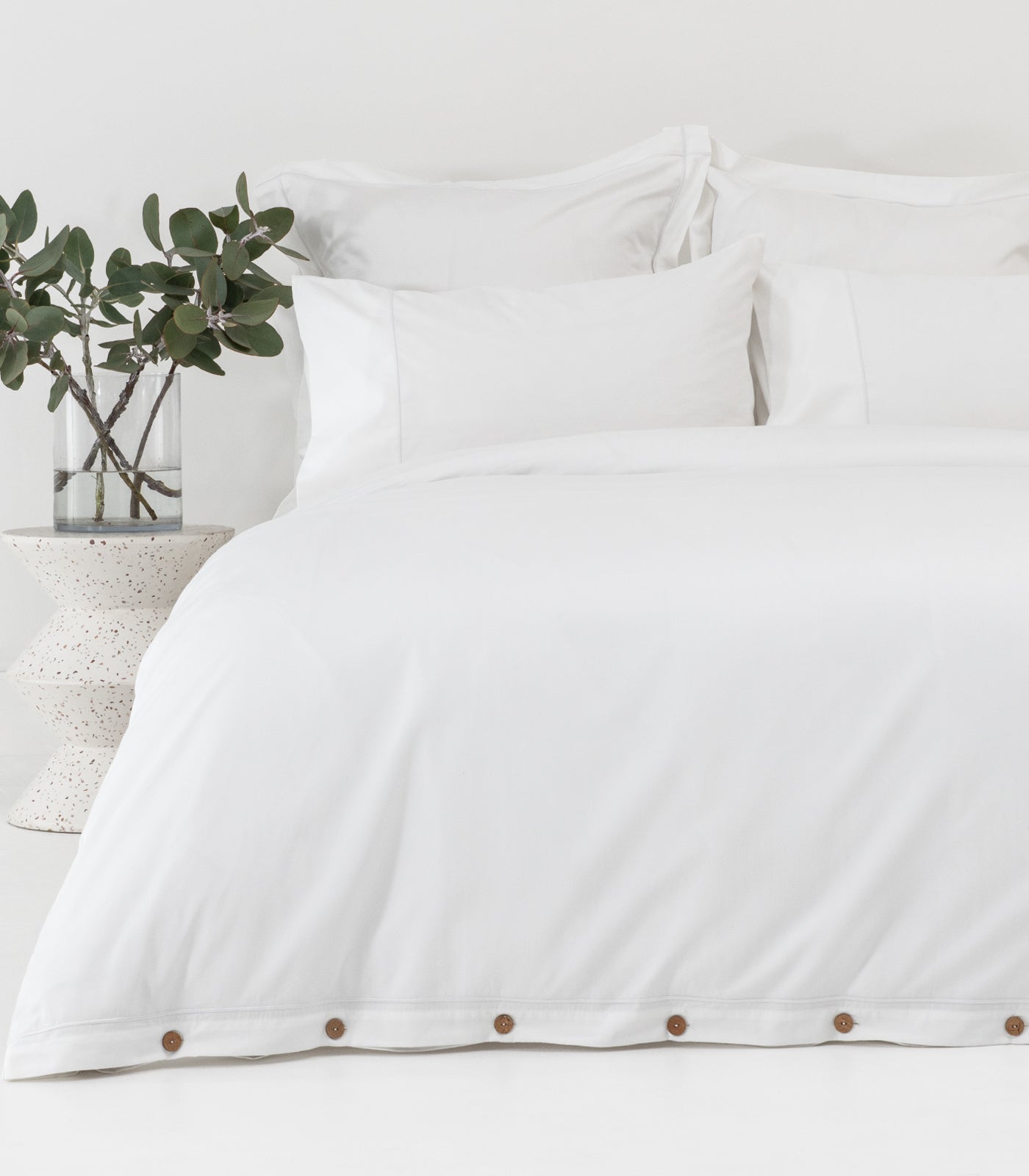 Sateen Luxe Quilt Cover Set - White