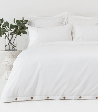 Sateen Luxe Quilt Cover Set - White