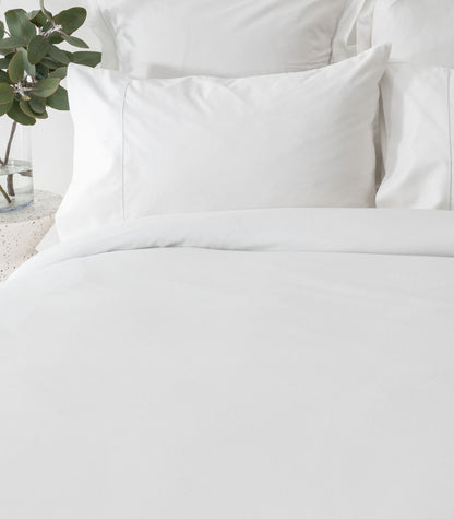 Organic Cotton Sateen Quilt Cover Set - Luxe - White