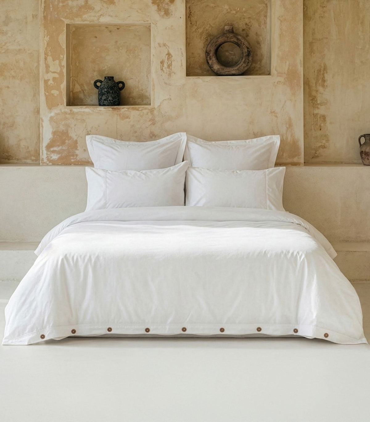 Organic Cotton Sateen Quilt Cover Set - Luxe - White