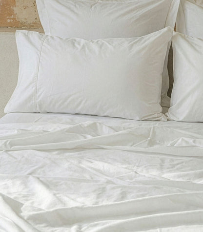 Organic Cotton Sateen Sheet Set - Luxe - White