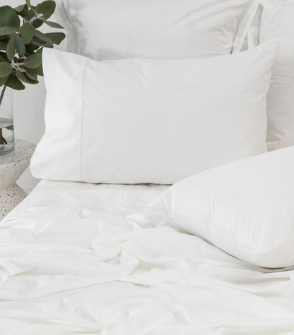 Organic Cotton Sateen Sheet Set - Luxe - White