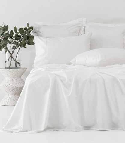 Organic Cotton Sateen Sheet Set - Luxe - White