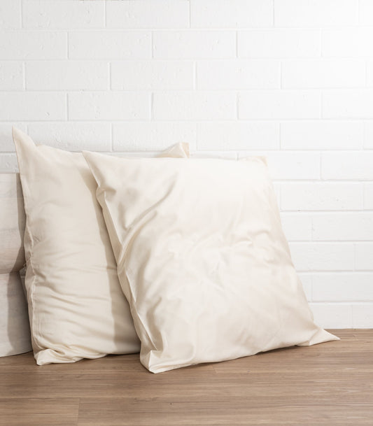 Bhumi Organic Cotton - Sateen Pillow Cases (pair) - European - Ivory