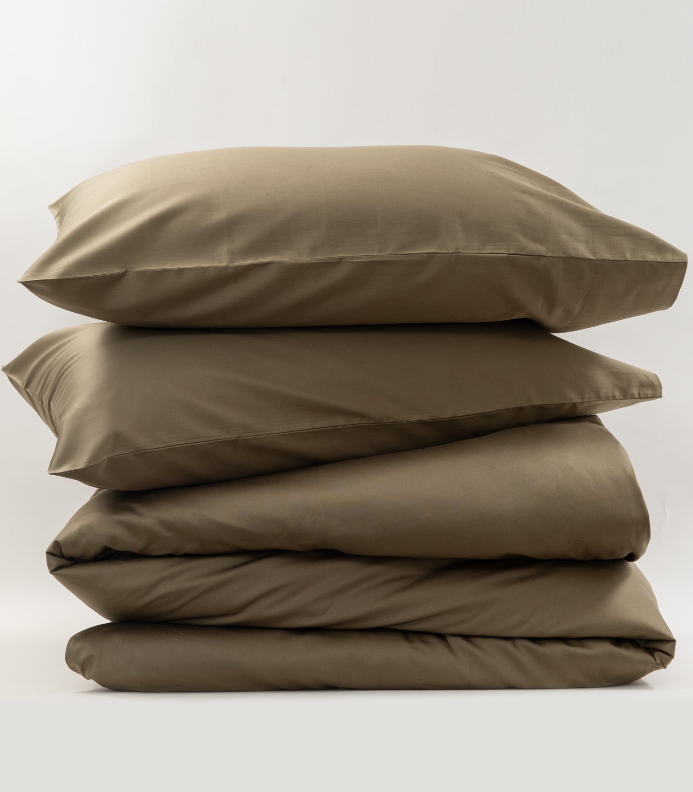 Bhumi Organic Cotton - Sateen Plain Quilt Cover - Olive