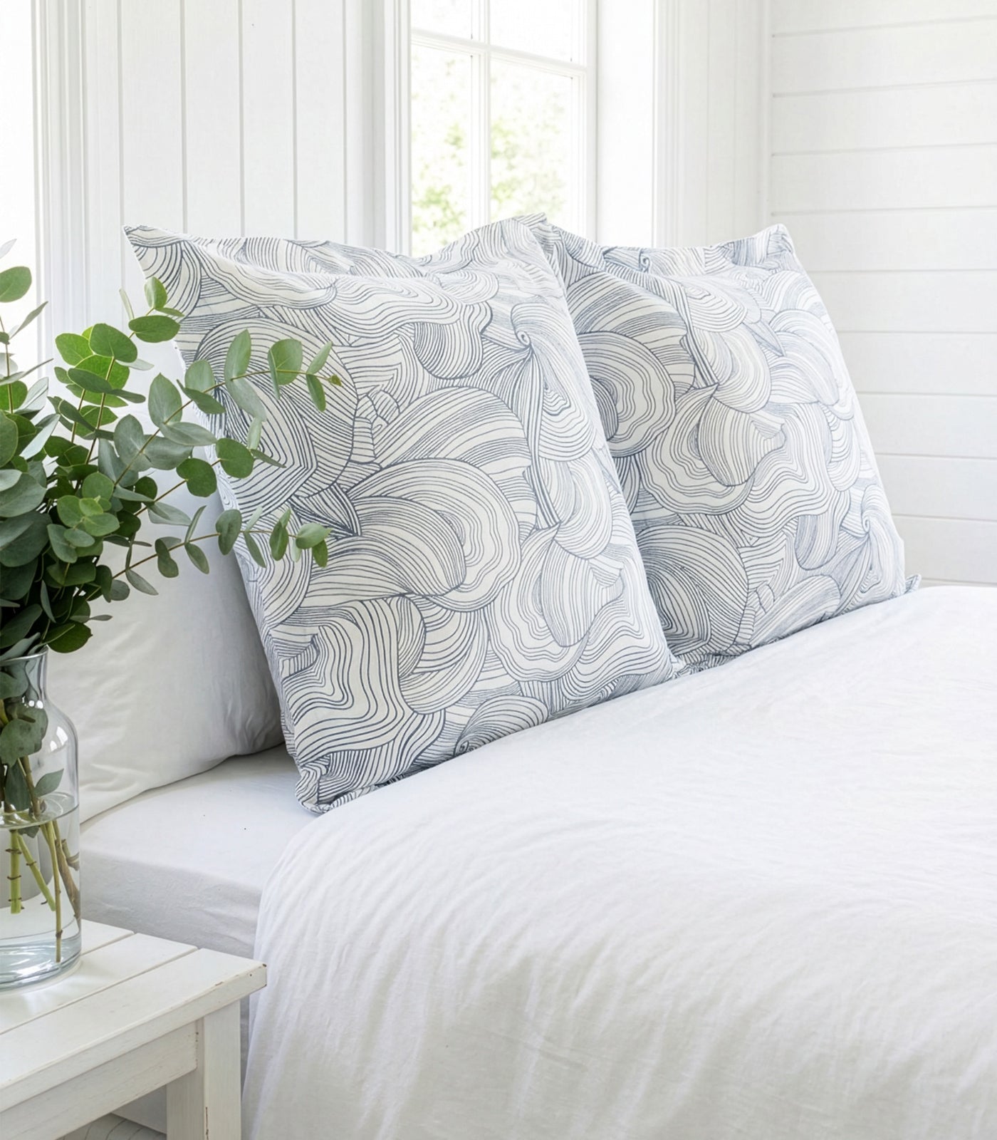 European - Sateen Pillow Cases (Pair) - Luxe - Limited Edition - Oyster Blue