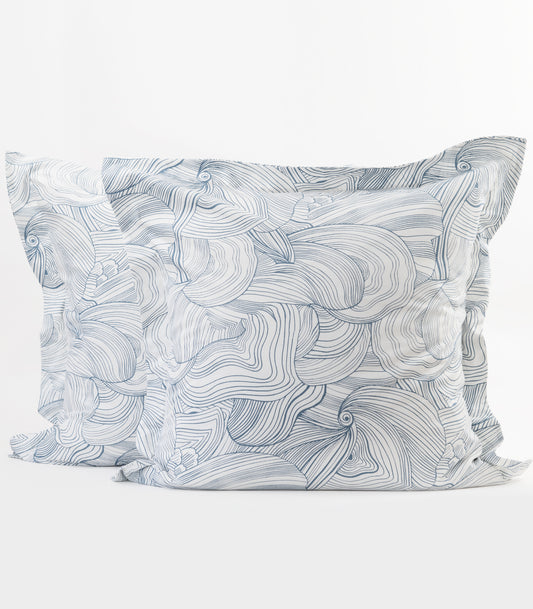 European - Sateen Pillow Cases (Pair) - Luxe - Limited Edition - Oyster Blue