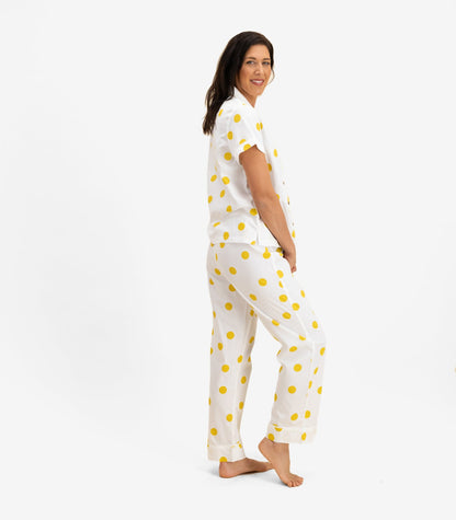 Bhumi Organic Cotton - Sateen Short Sleeve PJ Set - Mustard Dots