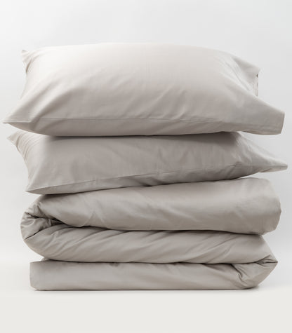 Bhumi Organic Cotton - Sateen Plain Quilt Cover - Pewter