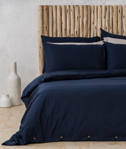 Bhumi Organic Cotton - Sateen Plain Quilt Cover - Navy