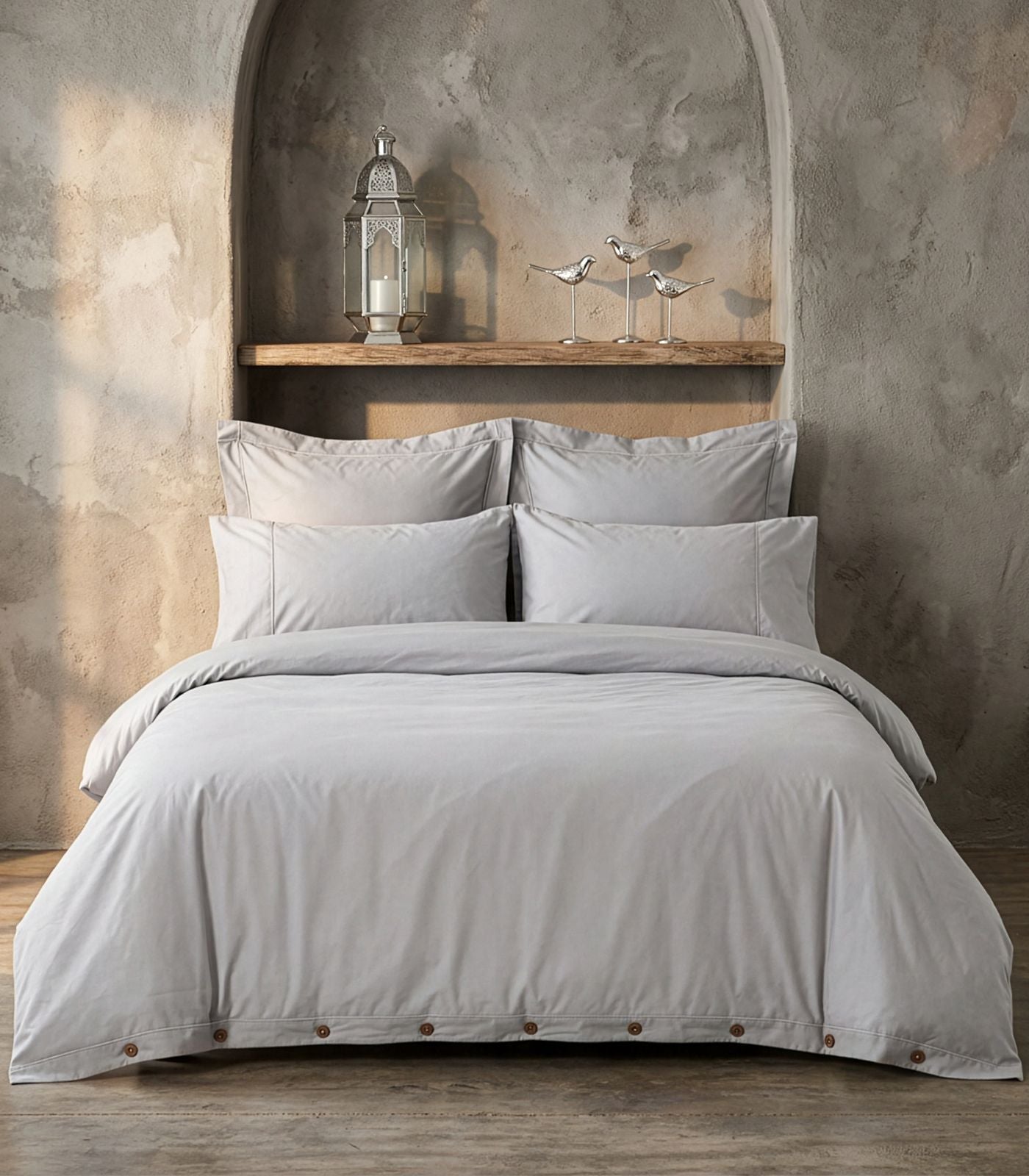 Sateen Luxe Quilt Cover Set - Light Grey