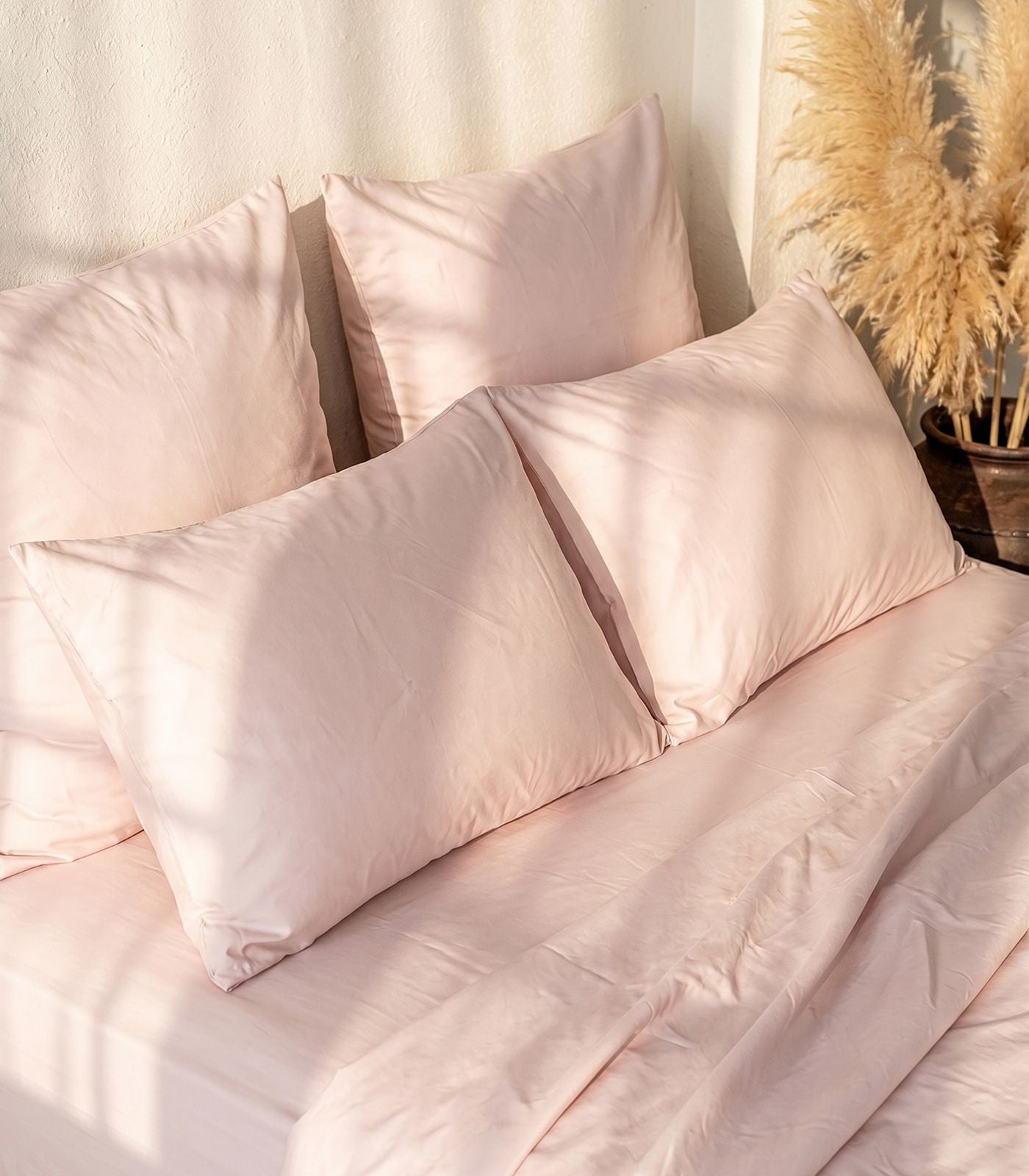 Bhumi Organic Cotton - Sateen Pillow Cases (Pair) - Rosewater