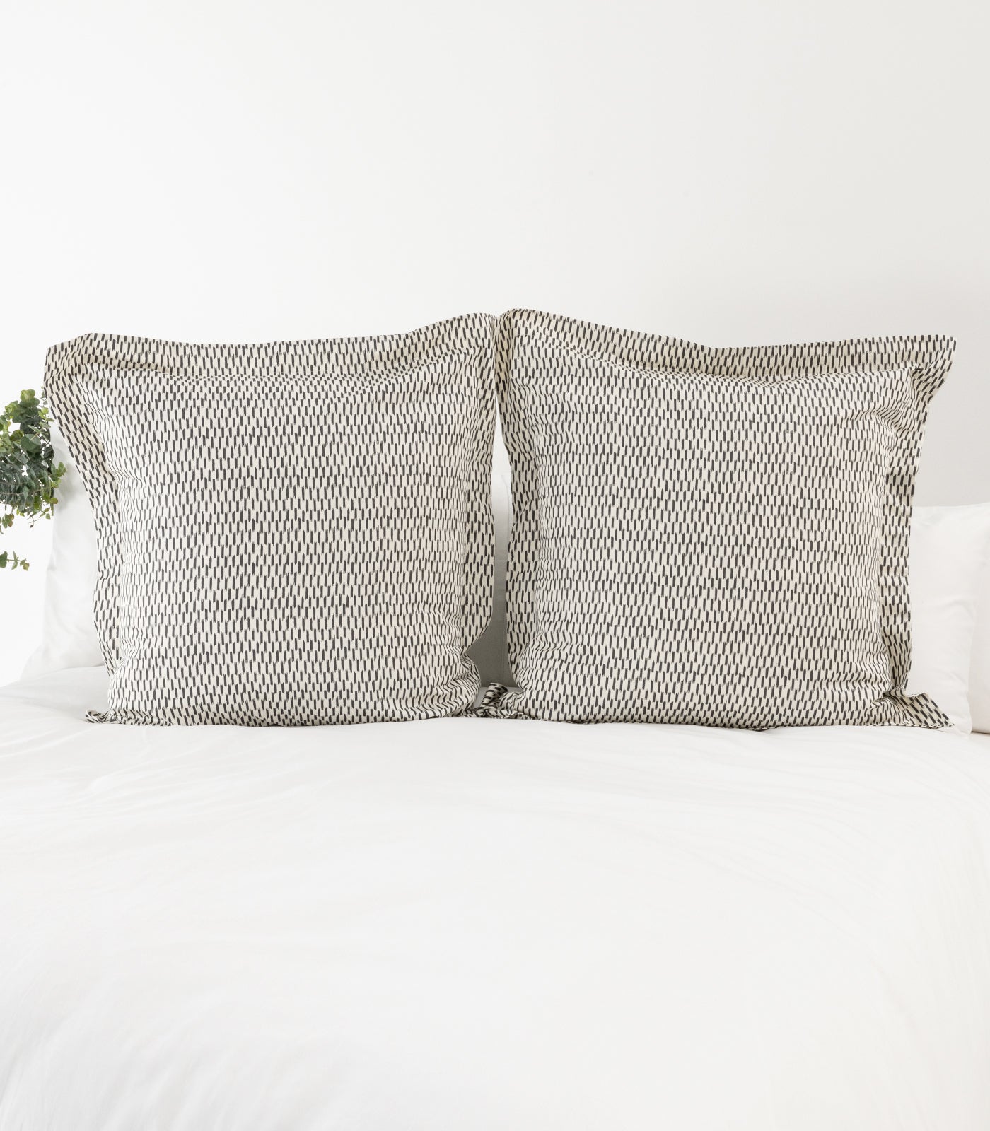 European - Sateen Pillow Cases (Pair) - Luxe - Limited Edition - Ikat Check Slate