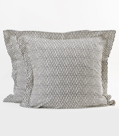 European - Sateen Pillow Cases (Pair) - Luxe - Limited Edition - Ikat Check Slate
