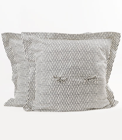 European - Sateen Pillow Cases (Pair) - Luxe - Limited Edition - Ikat Check Slate