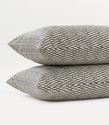 Sateen Pillow Cases (Pair) - Luxe - Limited Edition - Ikat Check Slate