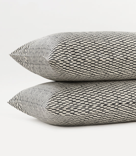 Sateen Pillow Cases (Pair) - Luxe - Limited Edition - Ikat Check Slate