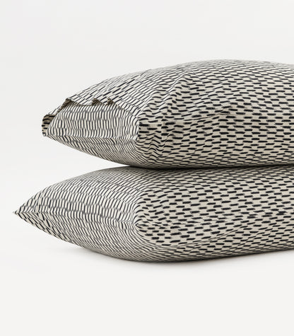 Sateen Pillow Cases (Pair) - Luxe - Limited Edition - Ikat Check Slate