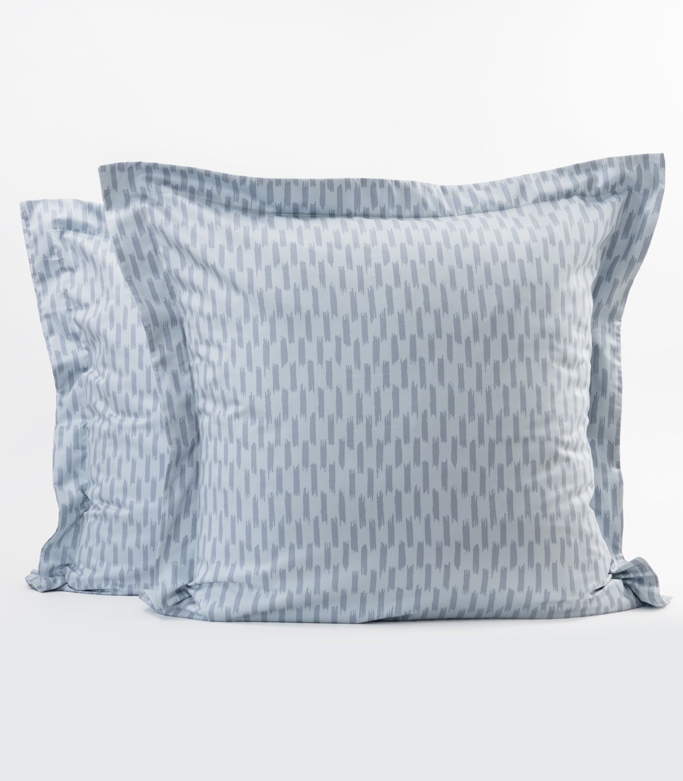 European - Sateen Pillow Cases (Pair) - Luxe - Limited Edition - Ikat Check Blue